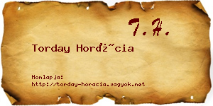 Torday Horácia névjegykártya